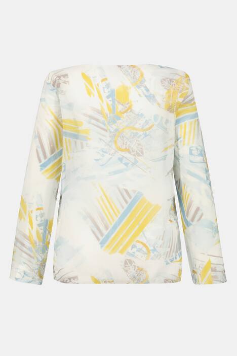 Bluse, Muster, doppellagig, Chiffon, Jerseytop