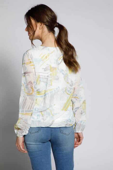 Bluse, Muster, doppellagig, Chiffon, Jerseytop
