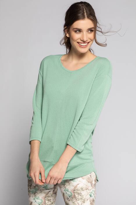 Shirt, Ziernaht, Oversized, Rundhals, 3/4-Arm