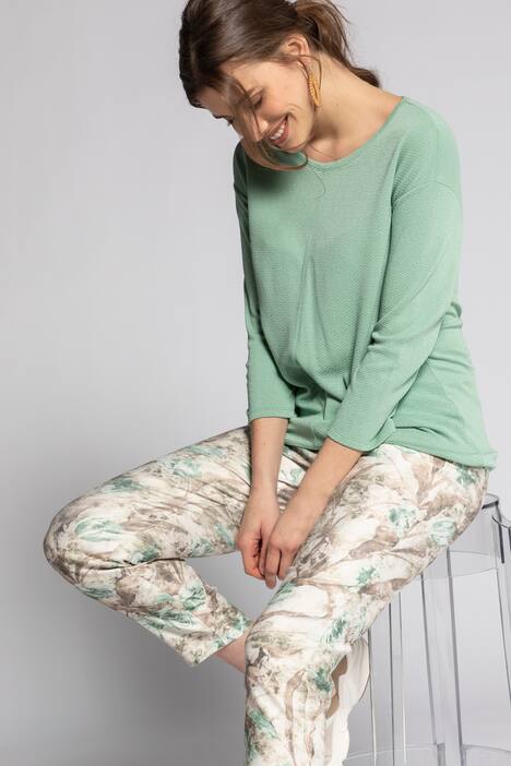 Shirt, Ziernaht, Oversized, Rundhals, 3/4-Arm