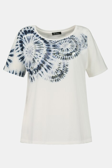 T-Shirt, Batik-Kreise, Oversized, Rundhals, Halbarm