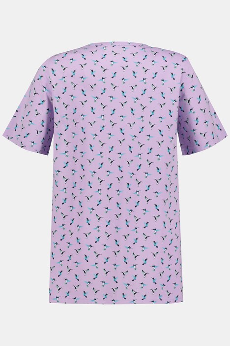 T-Shirt, Vögel, A-Linie, V-Ausschnitt, Biesen, Halbarm