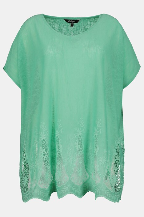 Kaftan, Spitze, Oversized, extrafeiner Strick, Halbarm