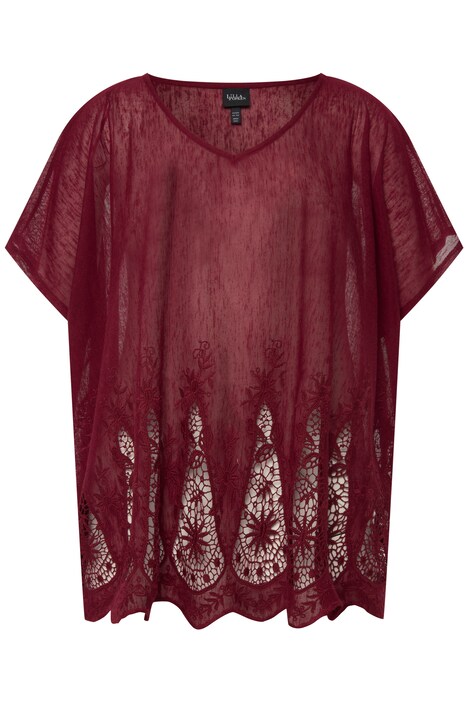 Kaftan, krajka, oversize, extra jemný úplet, krátké rukávy