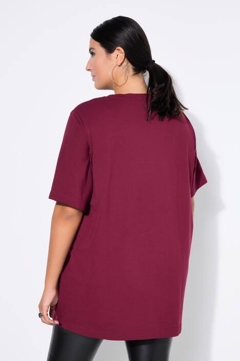 T-shirt long à col rond et manches courtes