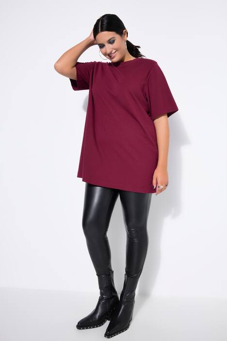 T-shirt long à col rond et manches courtes