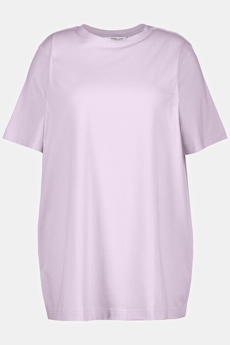 Maglia lunga con scollo a girocollo e mezze maniche
