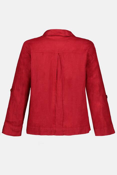 Jacke Identity, Hemdkragen, 3/4-Ärmel, reines Leinen
