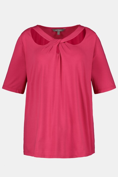 T-Shirt, Drapierung, Classic, Rundhals, Halbarm