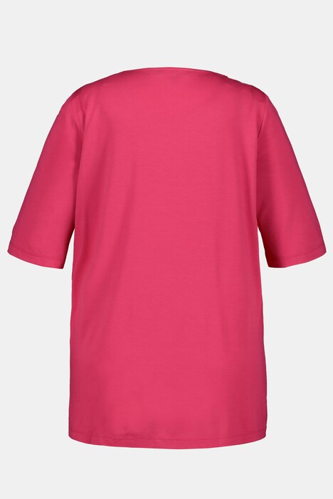 T-Shirt, Drapierung, Classic, Rundhals, Halbarm