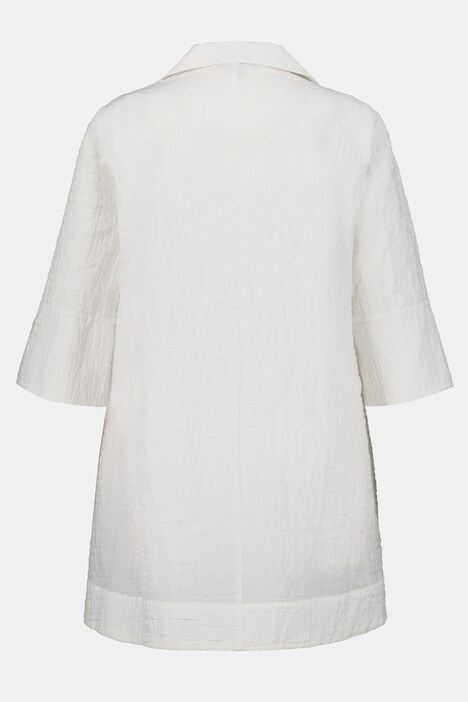 Tunique, col chemise, ligne A, oeillets, manches 3/4