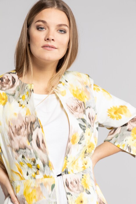 Bright Blooms Linen Blend Stretch Blazer