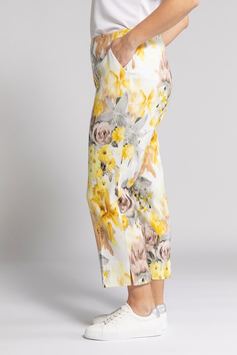 Bright Blooms Sophie Fit Linen Blend Crop Pants