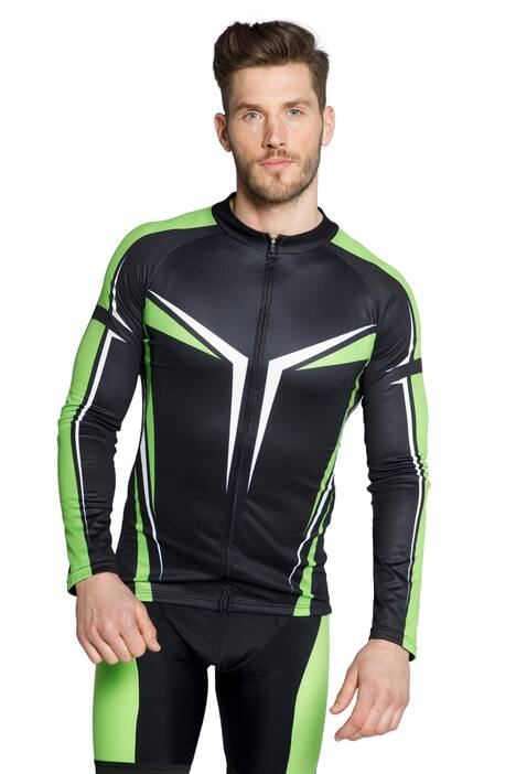 JAY-PI cyklistický dres, dlouhé rukávy, stojáček, prodyšný, rychleschnoucí