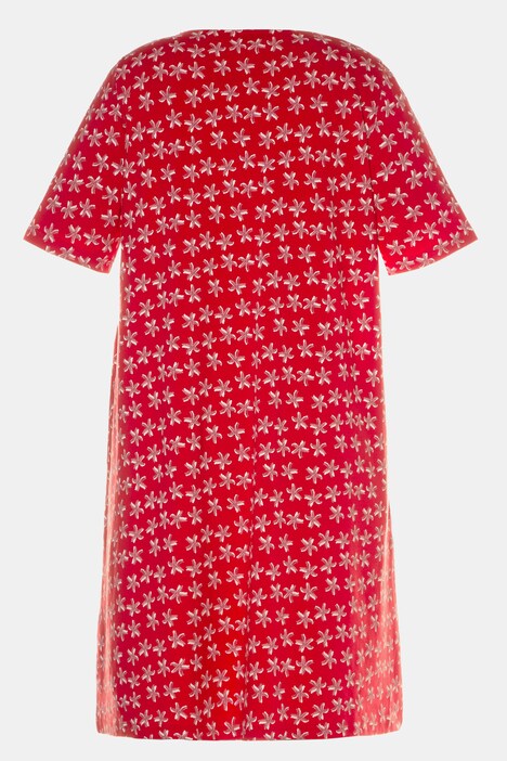 Kleid, Seesterne, V-Ausschnitt, Knopf, Halbarm