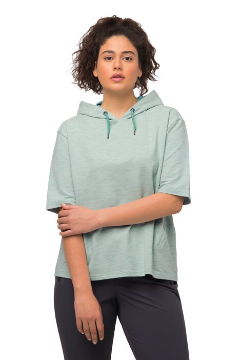 Mikina, kapsa na zip, oversize, kapuce, krátké rukávy
