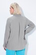 Bluse, lin, åpen krage, lange ermer