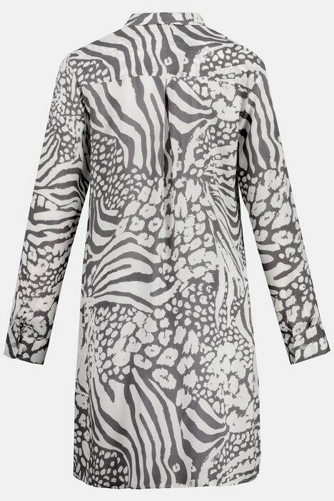 Longbluse, Animalmuster, Langarm, Seitenschlitze
