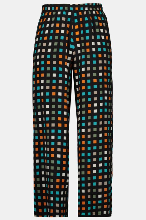 Colorful Window Print Elastic Waist Palazzo Pants