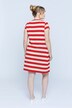 Robe Bellieva en jersey à manches courtes, fronces latérales. Coton bio, GOTS