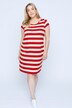 Robe Bellieva en jersey à manches courtes, fronces latérales. Coton bio, GOTS