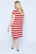Robe Bellieva en jersey à manches courtes, fronces latérales. Coton bio, GOTS
