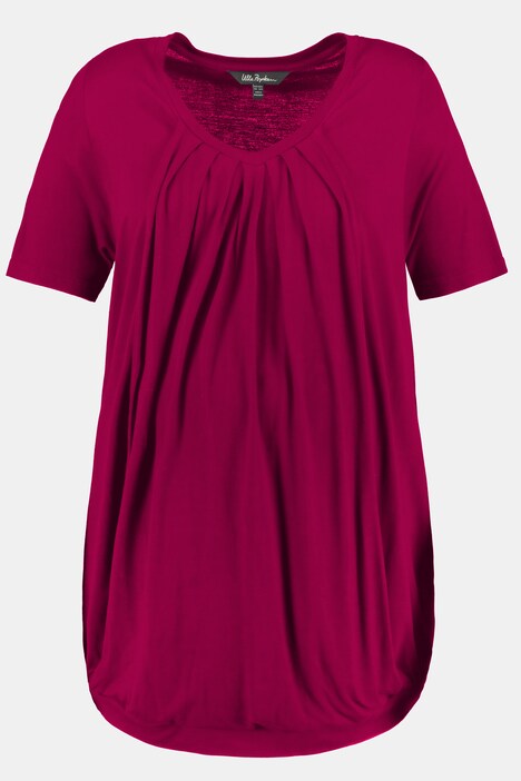 Bellieva, T-shirt, fonction d'allaitement, encolure arrondie froncée, manches courtes