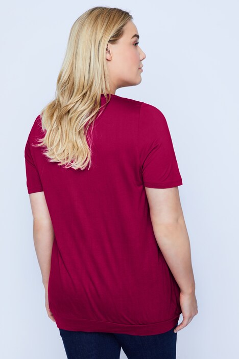 Bellieva, T-shirt, fonction d'allaitement, encolure arrondie froncée, manches courtes