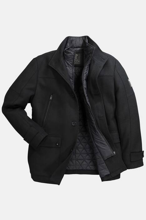 JP1880 Wollmix Jacke, wasserabweisend, Fischgrat-Einsatz, Stehkragen, bis 7 XL