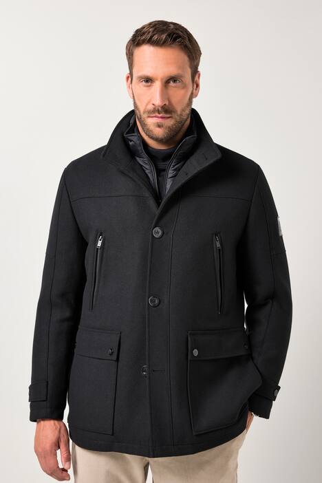 JP1880 Wollmix Jacke, wasserabweisend, Fischgrat-Einsatz, Stehkragen, bis 7 XL