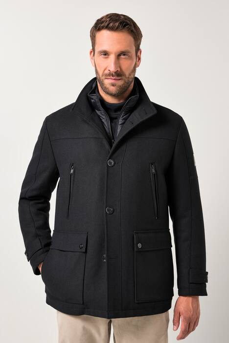 JP1880 Wollmix Jacke, wasserabweisend, Fischgrat-Einsatz, Stehkragen, bis 7 XL