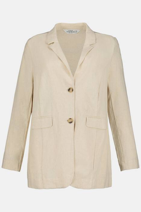 Blazer, Revers, Langarm, Viskose-Leinen Mix