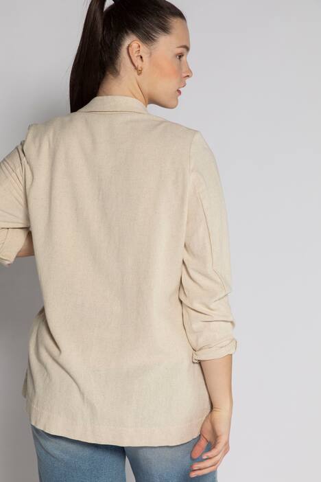 Blazer, Revers, Langarm, Viskose-Leinen Mix
