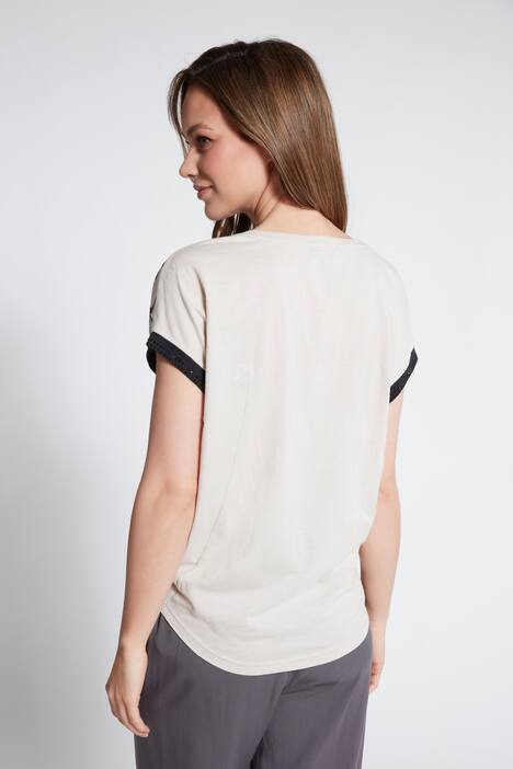 T-Shirt, Blütenmotiv, Oversized, Rundhals, Halbarm