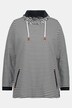 Fine Stripe Draped Collar Sweatshirt