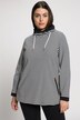 Fine Stripe Draped Collar Sweatshirt