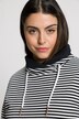 Fine Stripe Draped Collar Sweatshirt
