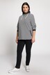 Fine Stripe Draped Collar Sweatshirt