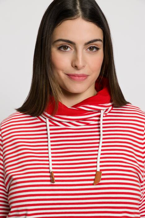 Klassisk sweatshirt med striber og ståkrave