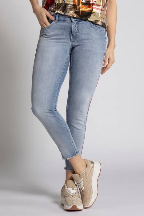 7/8 Jeans Identity Julia, schmal, Fransensaum