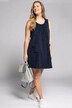 Robe en éponge, couture transversale, encolure ronde, sans manches