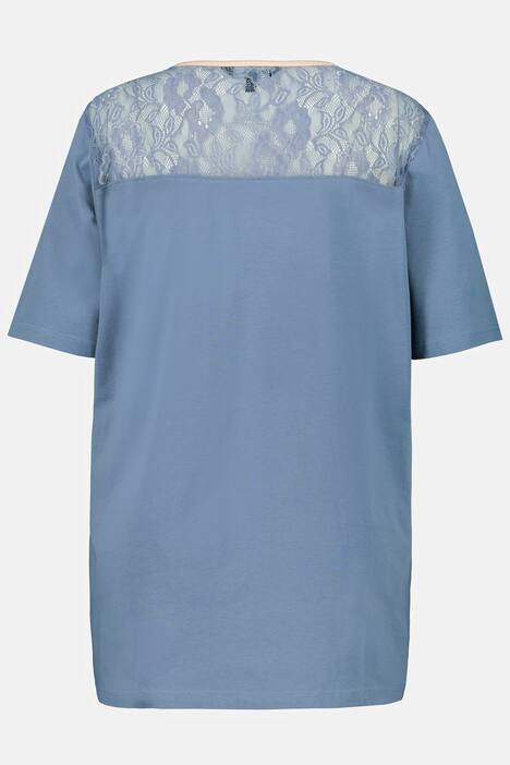 Pyjama, Spitze, Blütenstreifen, Halbarm