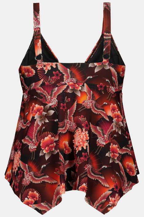 Tankini, Kraniche, Softcups, Zipfelsaum