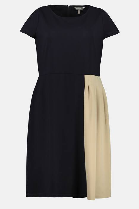 Colorblock Boat Neck Stretch Ponte Knit Dress