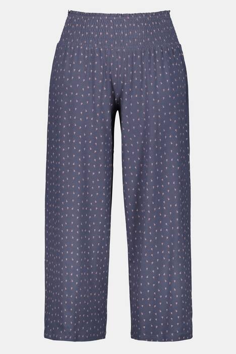 Homewear-Marlenehose, Blütenmuster, breiter Elastikbund