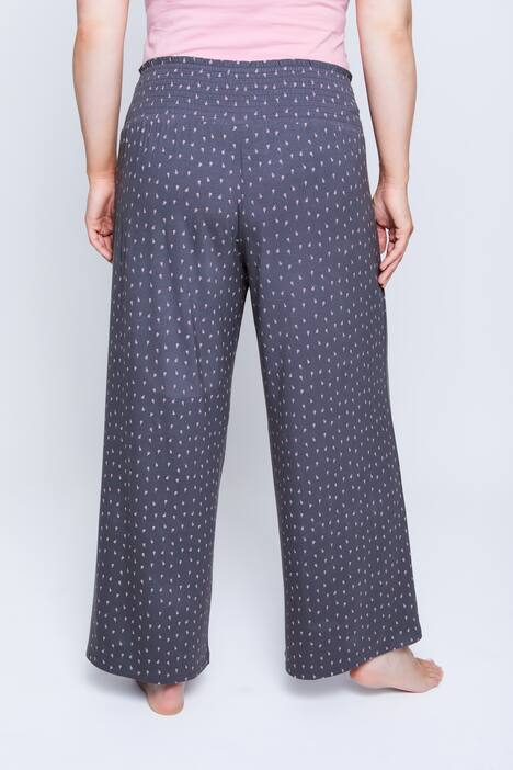 Homewear-Marlenehose, Blütenmuster, breiter Elastikbund