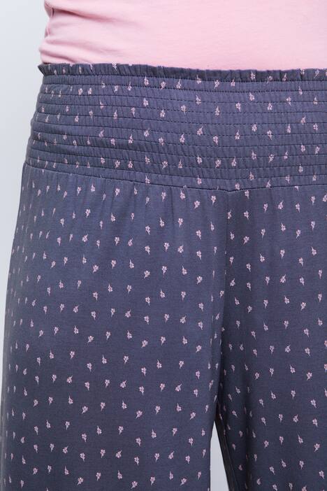 Homewear-Marlenehose, Blütenmuster, breiter Elastikbund