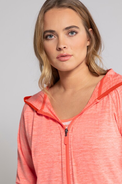 Sweatjacke, Kapuze, Zipper, Reflektor