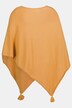 Asymmetric V-Neck Tassel Accent Knit Poncho