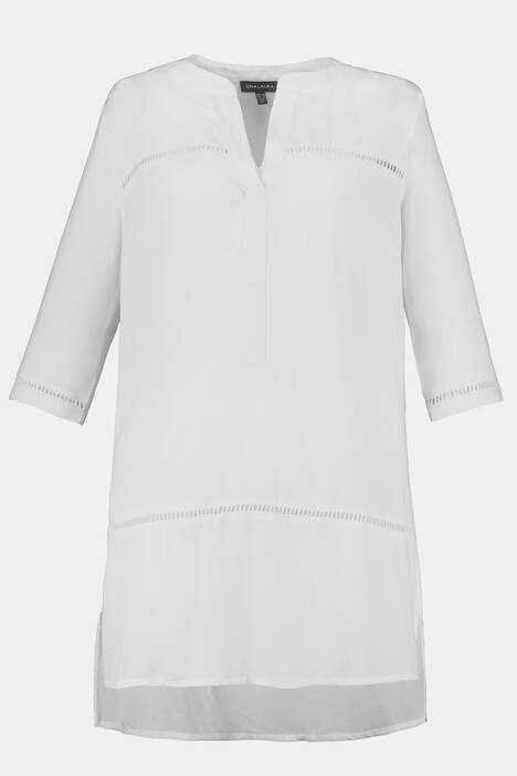 Bluse, Lochstickerei, Rundhalsausschnitt, Halbarm